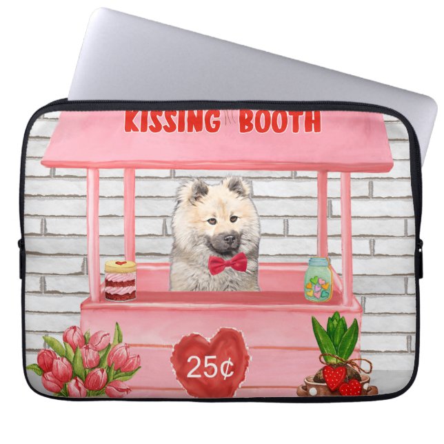 Eurasier Hund Valentindagen Kissing Booth Laptop Fodral (Framsidan)