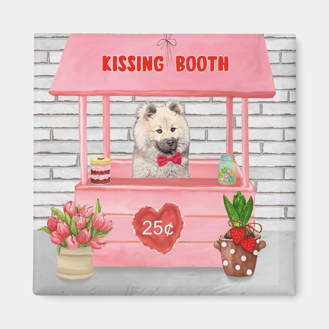 Eurasier Hund Valentindagen Kissing Booth Magnet (Framsidan)