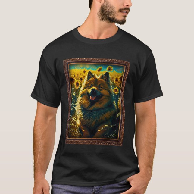 Eurasier Painting Sunflower Flower Mom Women Flora T Shirt (Framsida)