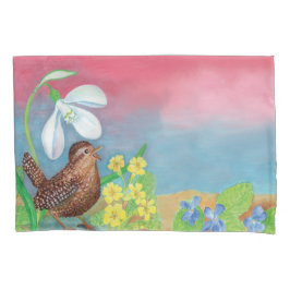 Eurasisk wren & Snödroppe & Primroses