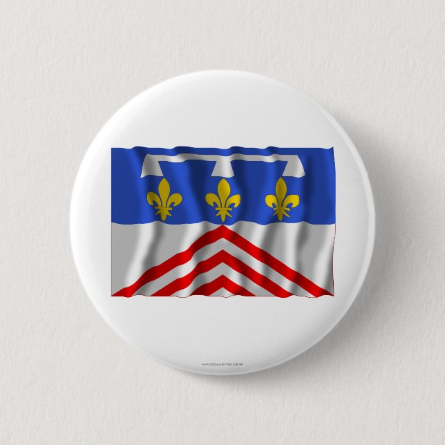 Eure-et-Loir vinka flagga Knapp (Framsida)