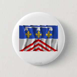Eure-et-Loir vinka flagga Knapp