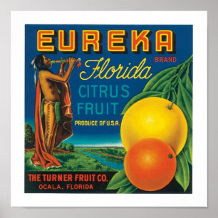 Eureka brännmärker Florida citrusfrukt Poster