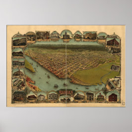 Eureka California 1902 Panoramic Karta Poster