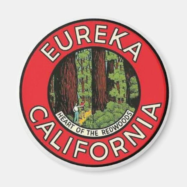 Eureka California Vintage resor Magnet (Framsidan)