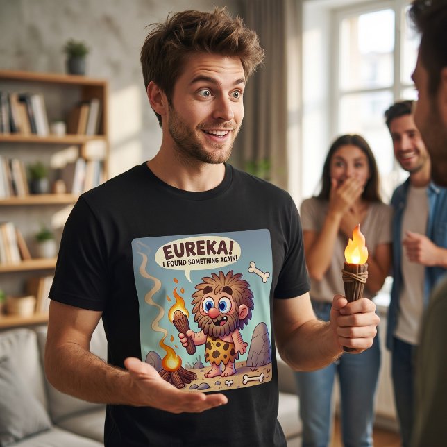 Eureka Caveman | Rollig Forntida Upptäckt Konst T Shirt (Skapare uppladdad)