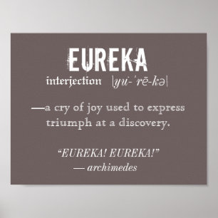Eureka Definition Archimedes PrinciLE Science Poster