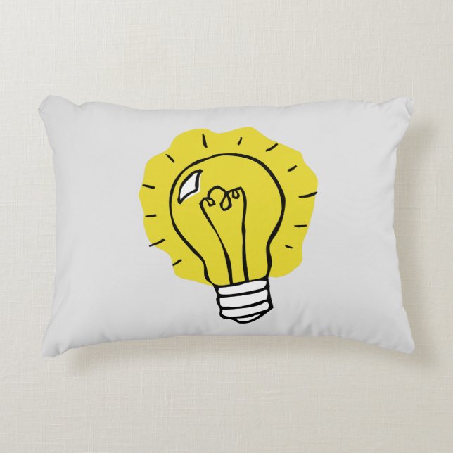 Eureka Idea Lightbulb Illustration Pillow Prydnadskudde (Framsidan)