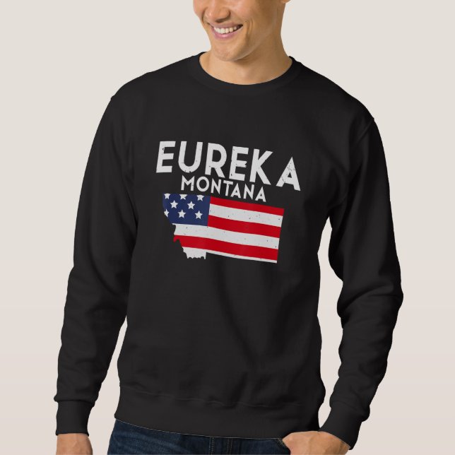 Eureka Montana USA Stat Amerika Resa Montanan Lång Ärmad Tröja (Framsida)