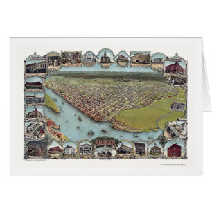 Eureka panorama- karta för CA - 1902 Hälsningskort