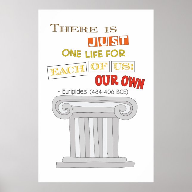 Euripides bara ett liv till Live Gay Poster (Framsidan)