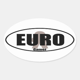 Euro Gamer Funny Meeple Tabletop Decal Stil Ovalt Klistermärke