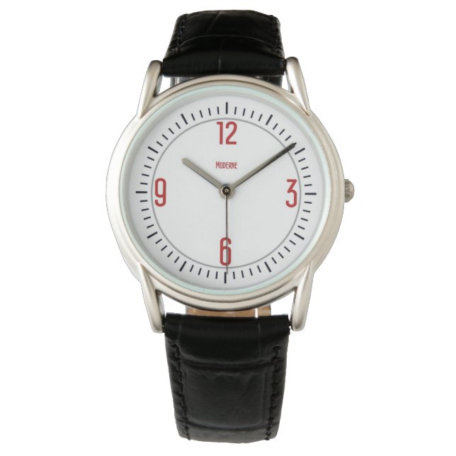 Euro Moderne 1 Red Designer Watch Armbandsur (Framsida)