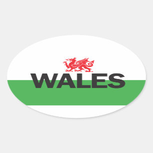 Euro Oval Wales Car Sticker Ovalt Klistermärke