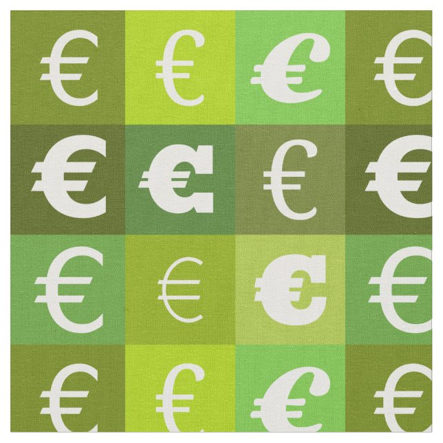 Euro-pengatecken mönster tyg (Närbild)