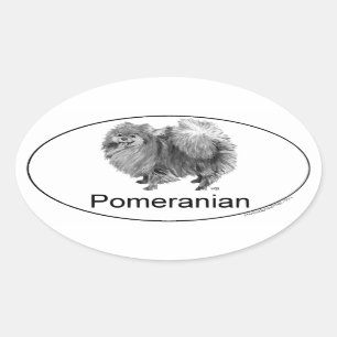 Euro Pomeranian Ovalt Klistermärke