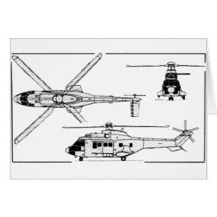 Eurocopter-Super-Puma-SA-33 Hälsningskort