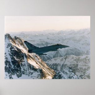 Eurofighter mellan bergen poster
