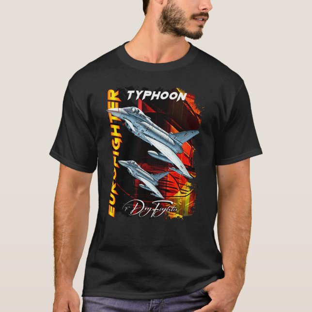 Eurofighter Typhoon European Fighterjet T Shirt (Framsida)