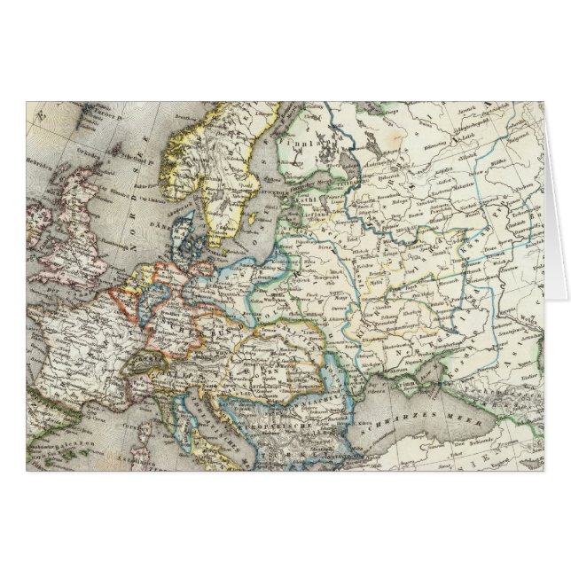 Europ Karta Hälsningskort (Framsidan Horizontal)