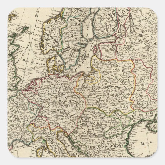 Europa 11 fyrkantigt klistermärke (Framsida)