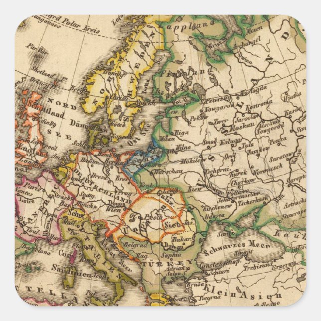 Europa 12 fyrkantigt klistermärke (Framsida)