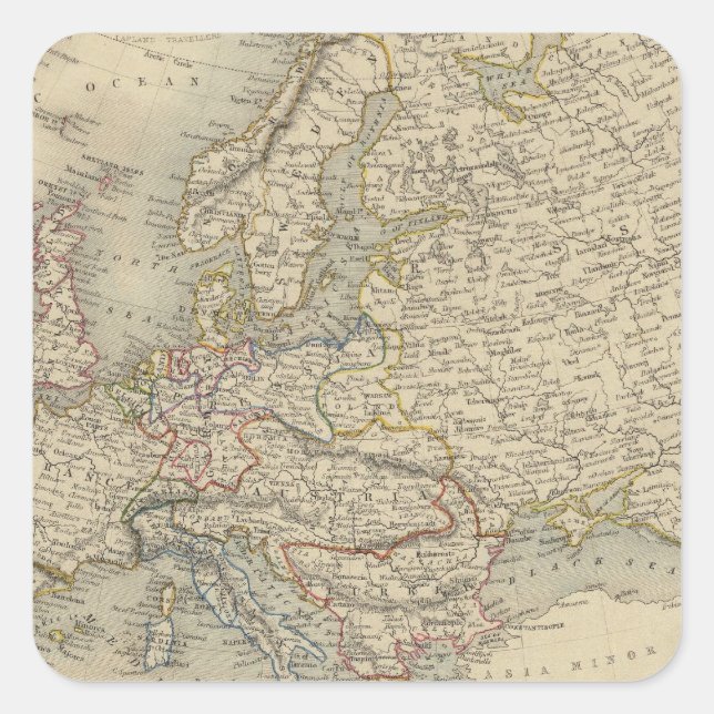 Europa 15 fyrkantigt klistermärke (Framsida)