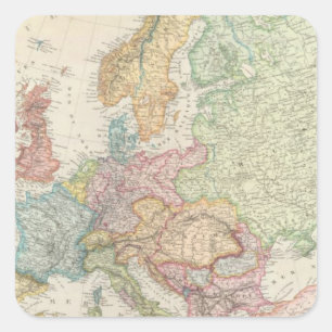 Europa 16 fyrkantigt klistermärke