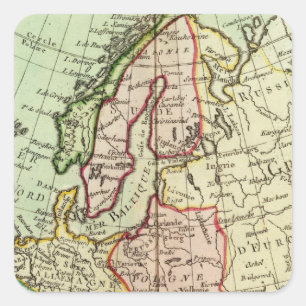 Europa 16 fyrkantigt klistermärke