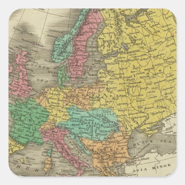 Europa 2 fyrkantigt klistermärke (Framsida)