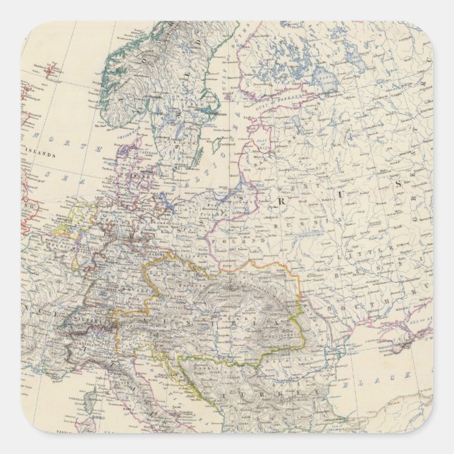 Europa 2 fyrkantigt klistermärke (Framsida)