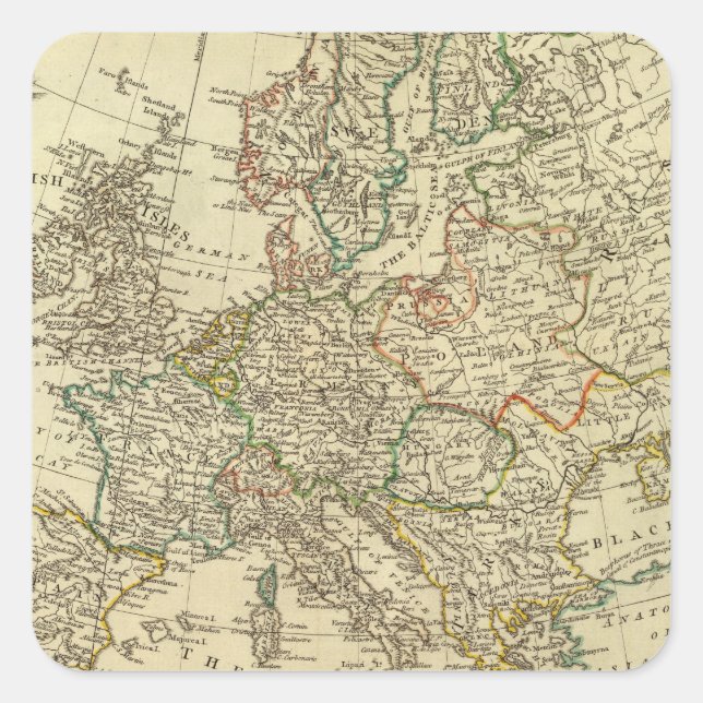 Europa 43 fyrkantigt klistermärke (Framsida)