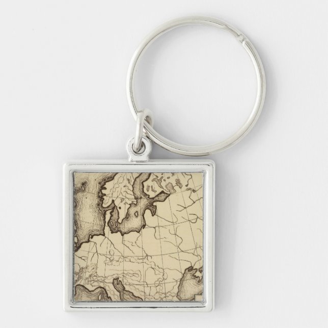 Europa 45 fyrkantig silverfärgad nyckelring (Framsidan)