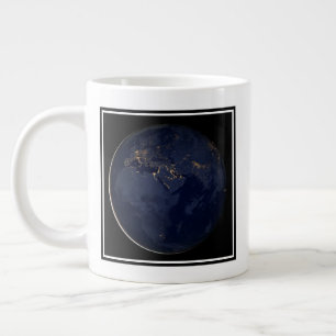 Europa, Afrika och Mellan östern City Ljus i natt Jumbo Mugg