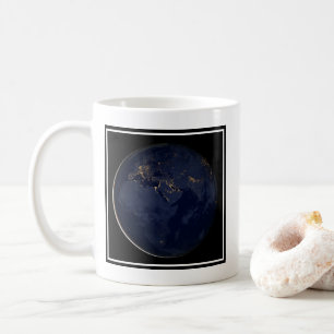 Europa, Afrika och Mellan östern City Ljus i natt Kaffemugg