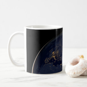 Europa, Afrika och Mellan östern City Ljus i natt Kaffemugg