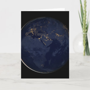 Europa, Afrika och Mellan östern City Ljus i natt Kort