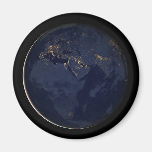 Europa, Afrika och Mellan östern City Ljus i natt Magnet