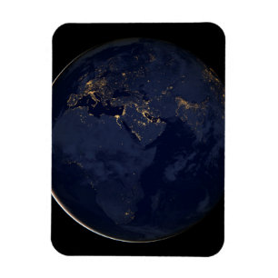 Europa, Afrika och Mellan östern City Ljus i natt Magnet