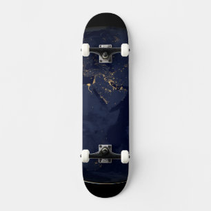 Europa, Afrika och Mellan östern City Ljus i natt Mini Skateboard Bräda 18,5 Cm