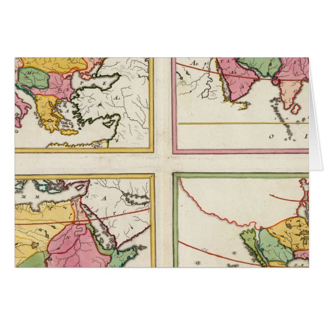 Europa, Asien, Afrika, Amerika Hälsningskort (Framsidan Horizontal)