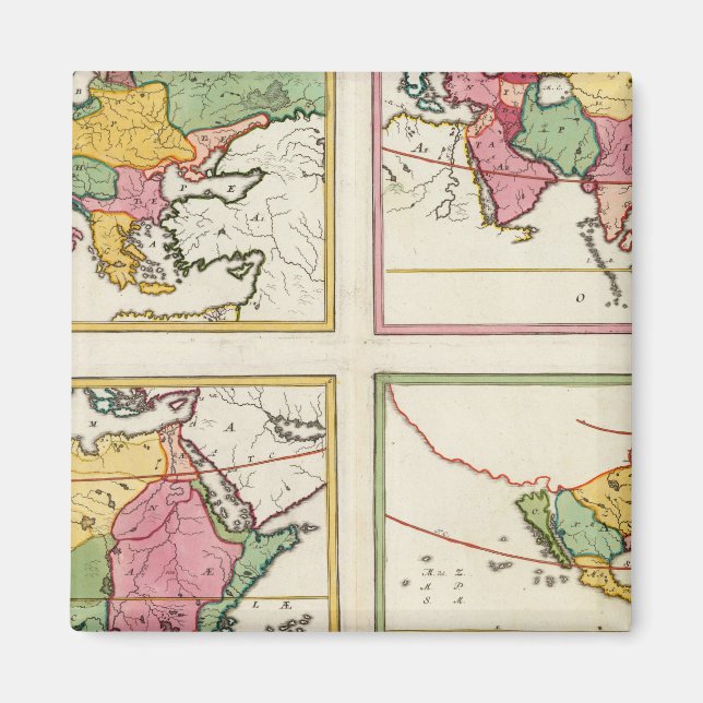 Europa, Asien, Afrika, Amerika Magnet (Framsidan)