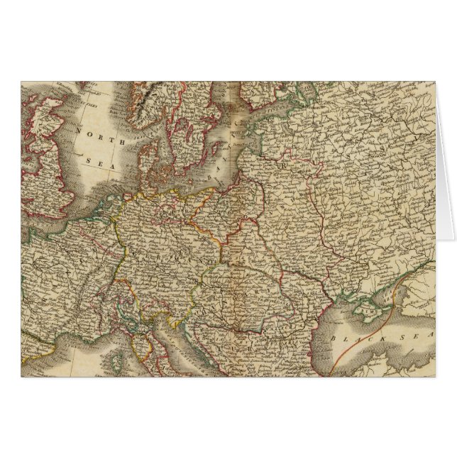 Europa Atlas Karta Hälsningskort (Framsidan Horizontal)