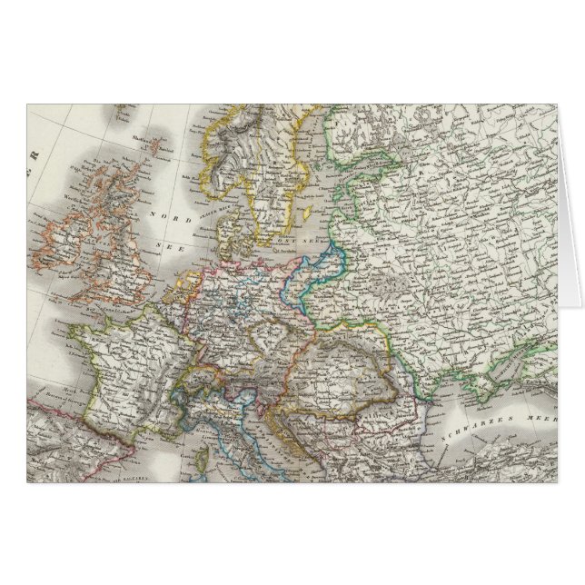 Europa Atlas Karta Hälsningskort (Framsidan Horizontal)
