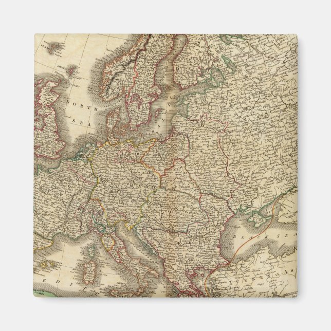 Europa Atlas Karta Magnet (Framsidan)
