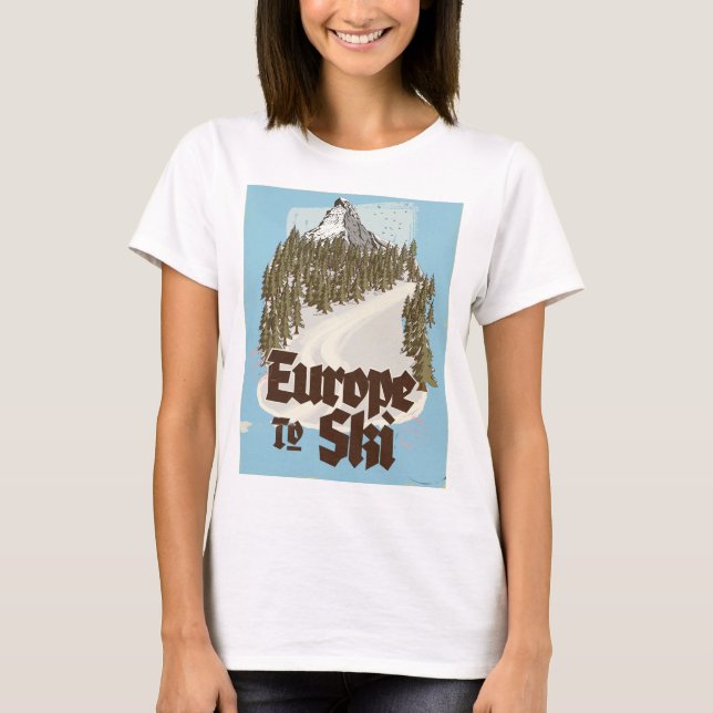 Europa att åka skidor t shirt (Framsida)