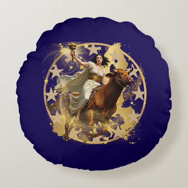 Europa Aurora Rund Kudde (Framsidan)