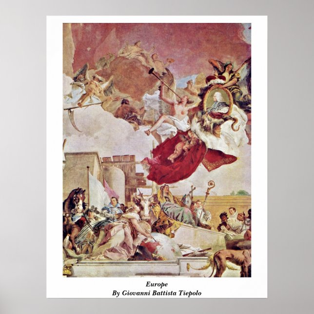 Europa av Giovanni Battista Tiepolo Poster (Framsidan)