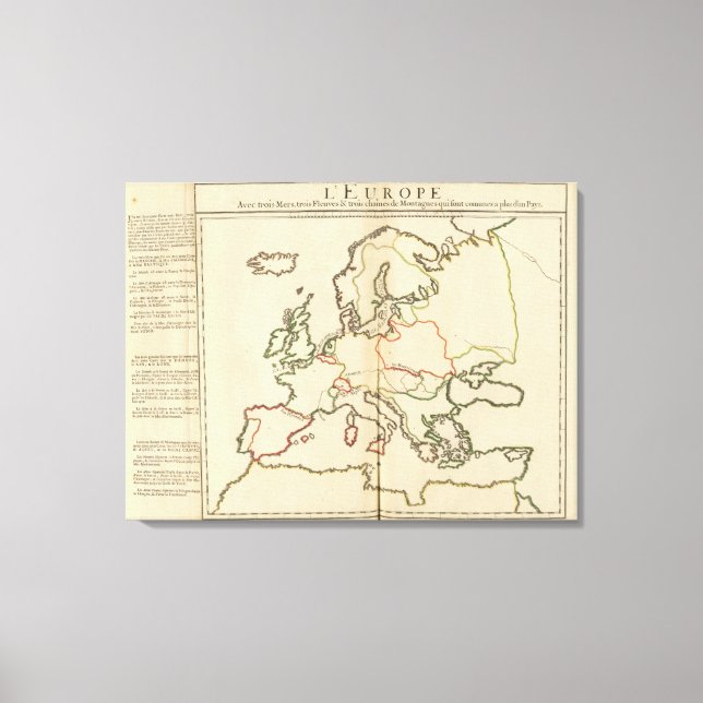 Europa, bergsområden och floder canvastryck (Framsida)