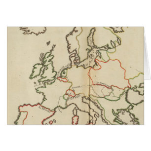 Europa, bergsområden och floder hälsningskort